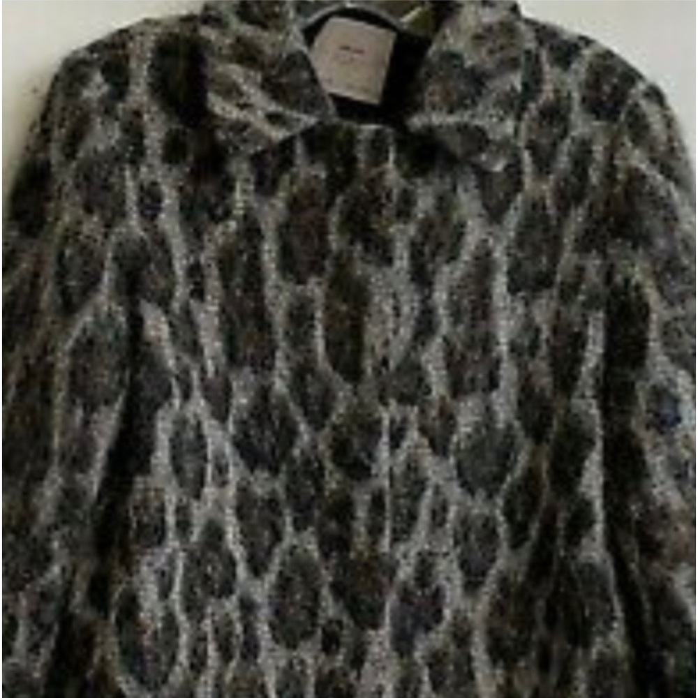 Like NEW! ZARA basic outerwear jacket. Grey background. Pretty muted colors.